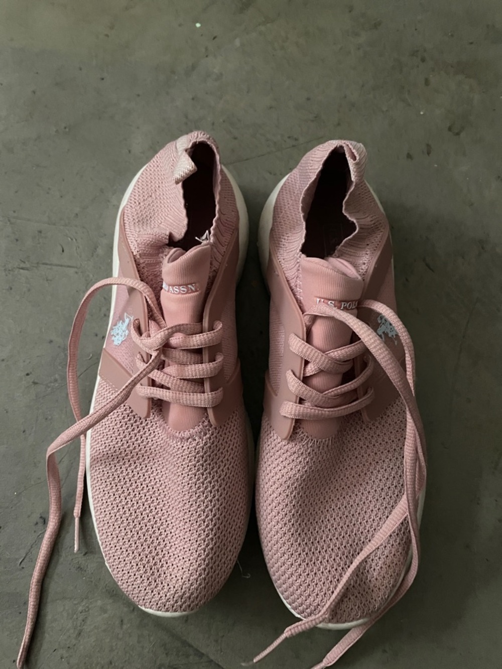 Pink Knit Lace-Up Sneakers. Closet clearout no returns.